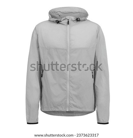 Windbreaker Jacket - Windbreaker Jackets gray color isolated image Royalty-Free Stock Photo #2373623317