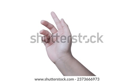 Hands girl, Open hands and ready to help or receive gesture, isolated on white background with clipping path, hands extended for salvation.