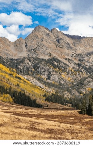 Beautiful picture of Rocky Mountains wilderness during the fall season.