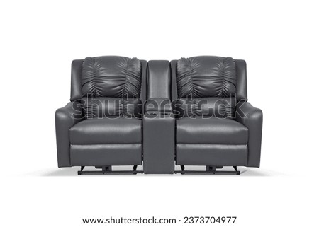 Power Leather Recliner Chair with white background Royalty-Free Stock Photo #2373704977