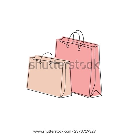 shopping packages one line in color