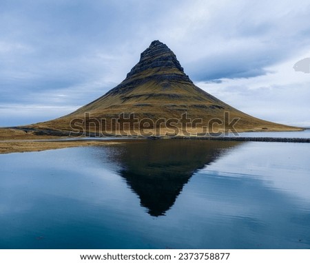 Kirkjufell in West Iceland with Lake reflection, September 2023