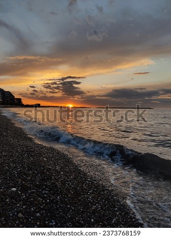 sunset over the sea in Italy