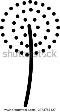 Silhouette of a minimalist dandelion
