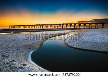 Beach scene in Panama City Beach Florida after sunset  Royalty-Free Stock Photo #237379300