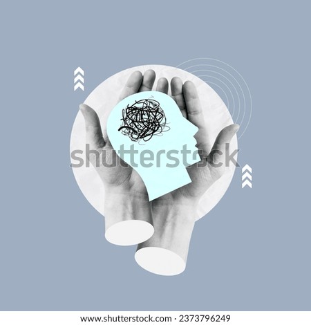 Hands holding human head, attention deficit hyperactivity disorder, ADHD symptom, mental health, confused mind, Mental health, attention deficit hyperactivity disorder, healthcare and medicine, mental Royalty-Free Stock Photo #2373796249
