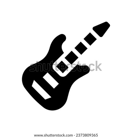 electric guitar glyph icon illustration vector graphic. Simple element illustration vector graphic, suitable for app, websites, and presentations isolated on white background