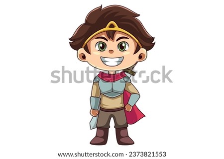 Cute Little Knight Character Design Illustration