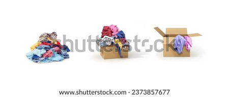 set of things in a paper box