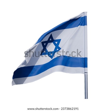Israeli flag with white background-