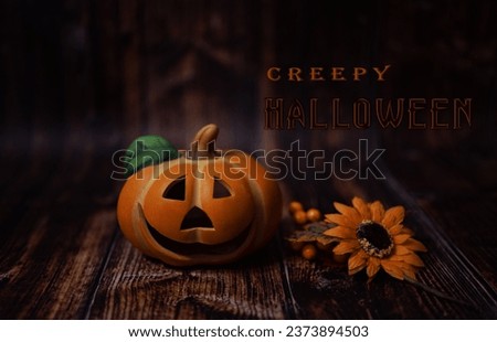 halloween pumpkin on wooden background