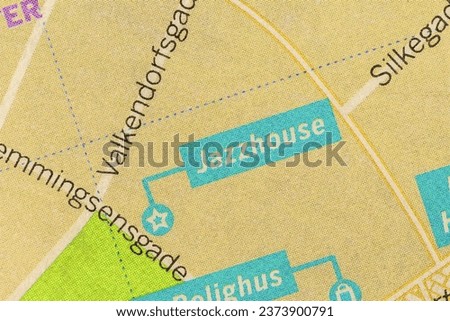 Jazzhouse - Copenhagen, Denmark city centre map of district atlas name of landmark pencil sketch