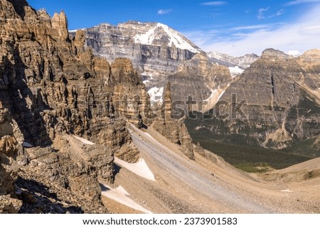 Pinnacles at Sentinel pass in Banff national park, Canada Royalty-Free Stock Photo #2373901583