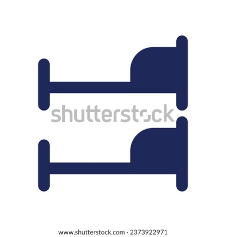 Bunk bed black glyph ui icon. Kids bedroom arrangement. Furniture. User interface design. Silhouette symbol on white space. Solid pictogram for web, mobile. Isolated vector illustration