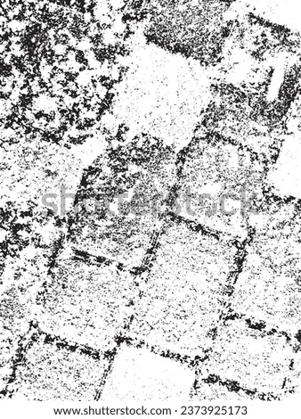 Paving slabs covered with wet snow, original vector grunge texture. Abstract, aged, pixelated. Unique template for texture overlay, grunge stencil. Splash of mud
