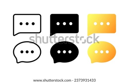 Message bubble icons. Different styles, message bubbles, notification bubble icon mockup. Vector icons