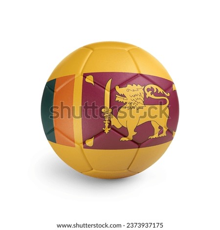 3D soccer ball with Sri Lanka team flag. Isolated on white background