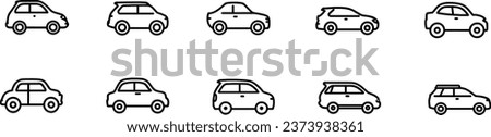 Collection, set of car vector icons in different variations, vector, car on a clean background