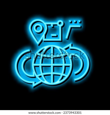 global shipment tracking neon light sign vector. global shipment tracking illustration