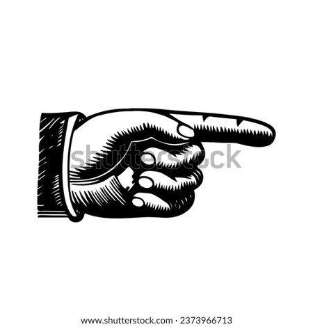 Pointing finger black colour sign Royalty-Free Stock Photo #2373966713