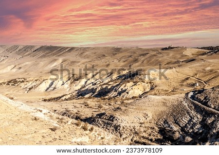 Desert of Shobak in Jordan in a sunny day