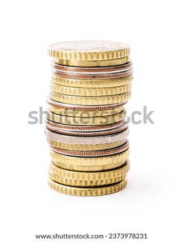 Coins, Savings, Isolated On White, Clipping Path
