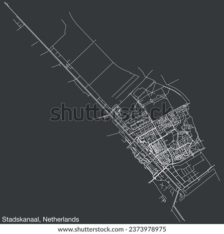 Detailed hand-drawn navigational urban street roads map of the Dutch city of STADSKANAAL, NETHERLANDS with solid road lines and name tag on vintage background