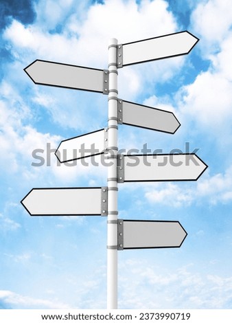 "Blank Signpost, 3d Render" with abstract background Royalty-Free Stock Photo #2373990719