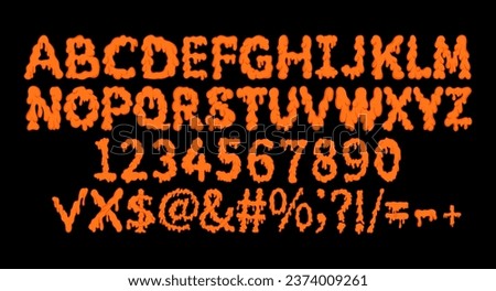 Halloween alphabet. Hand drawn vector clip art.
