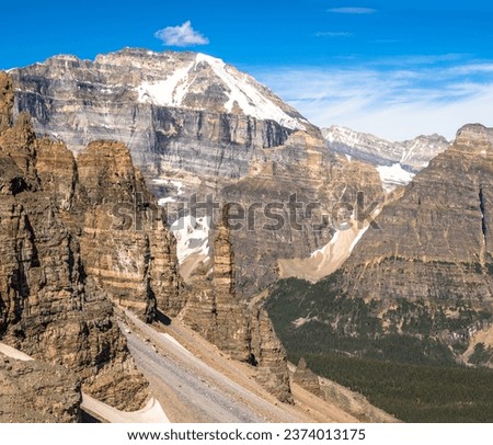 Pinnacles at Sentinel pass in Banff national park, Canada. Royalty-Free Stock Photo #2374013175
