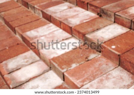 Red brick steps close up, abstract background or texture