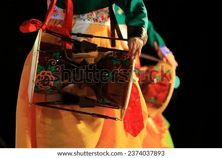 Korean traditional dance janggu dance Royalty-Free Stock Photo #2374037893