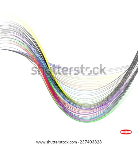 abstract rainbow line colored wave on white background vector