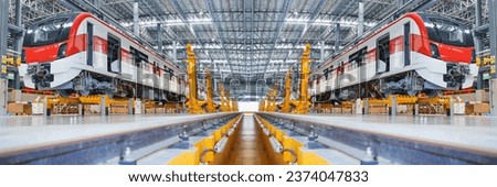 Maintenance plant of Sky Train. Red Line train Bang Sue Grand Station in Bangkok, Thailand. Public Modern Clever transportation and transport or commuter transport, Royalty-Free Stock Photo #2374047833