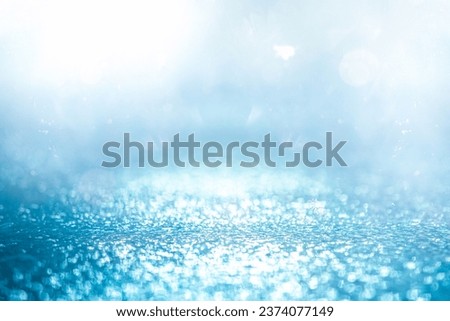 BLUE CHRISTMAS BACKGROUND, ICE AND LIGHT BOKEH BACKDROP FOR CHRISTMAS MONTAGE, WINTER PATTERN