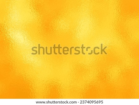 Gold glass vector texture, gold foil leaf vector background. Luxury illustration. Yellow light.