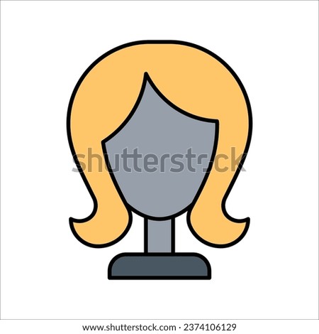 Wig linear icon concept. Wig line vector sign, vector illustration on white background