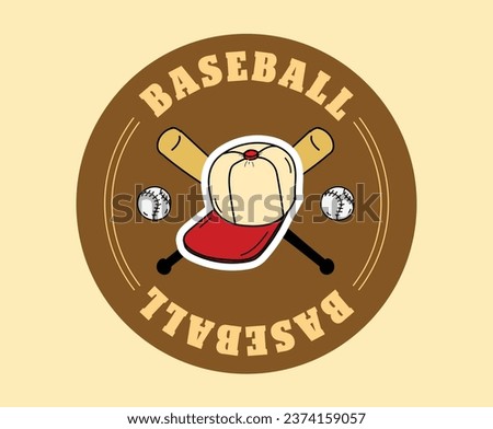 Hand-Drawn Vintage Baseball Logo with Sporty Emblem