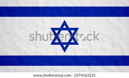 Israeli flag, war - Abstract concrete stone wall texture background, in the colors of the flag of Israel.	
 Royalty-Free Stock Photo #2374162231