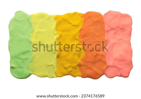 Color rainbow plasticine handmade texture frame isolated on white background.