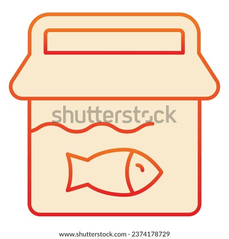 Fishing bucket flat icon. Bucket with fish orange icons in trendy flat style. Fisherman catch gradient style design, designed for web and app. Eps 10
