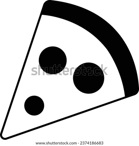 Pizza piece flat line black icon. Vector thin sign of italian fast food cafe logo isolated on transparent background. Pizzeria can be used for digital product, presentation, print design and more