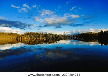 beautiful view of the sky reflected in the lake 