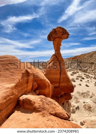 Natural Rock Formation at The Toadstools in Grand Staircase-Escalante National Monument in Utah. Royalty-Free Stock Photo #2374208981