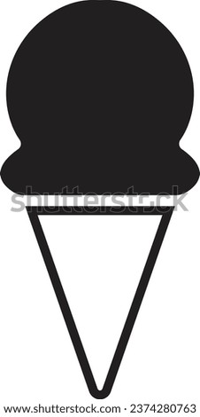 Black Ice-Cream icon waffle ice cream icon. ice cream soft and delicious vector illustration logo . Sorbet ice cream cone icon isolated on transparent background.