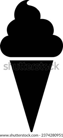 Black flat Ice-Cream icon waffle ice cream icon. ice cream soft and delicious vector illustration logo . Sorbet ice cream cone icon isolated on transparent background.