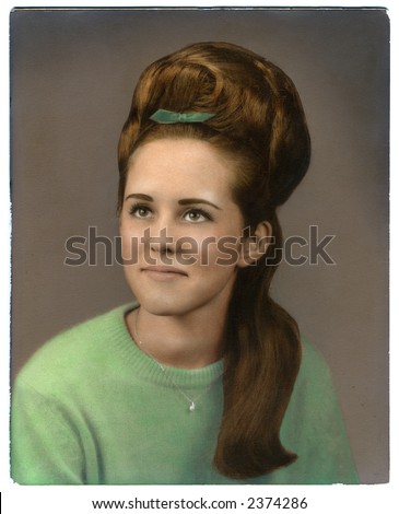 vintage hand-colored high school photo