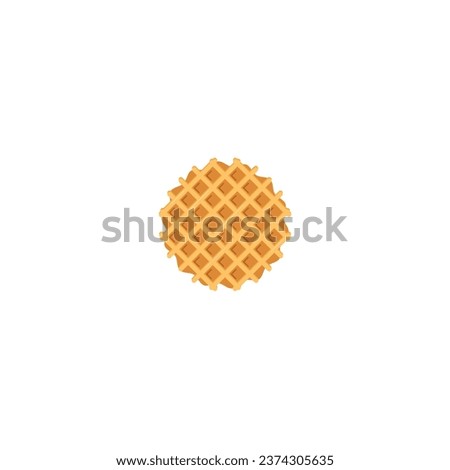Round waffle, Belgian waffle isolated vector graphics Royalty-Free Stock Photo #2374305635