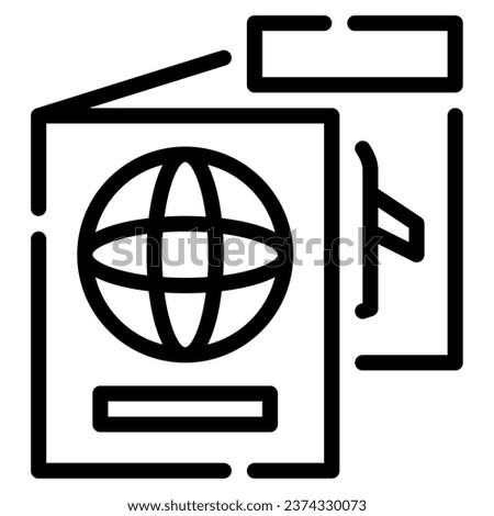 Passport Icon Illustration, for uiux, web, app, infographic, etc