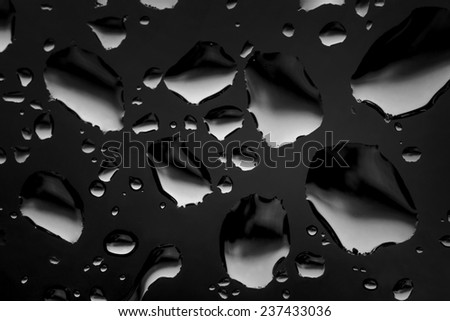 Water Drops On Glass Surface